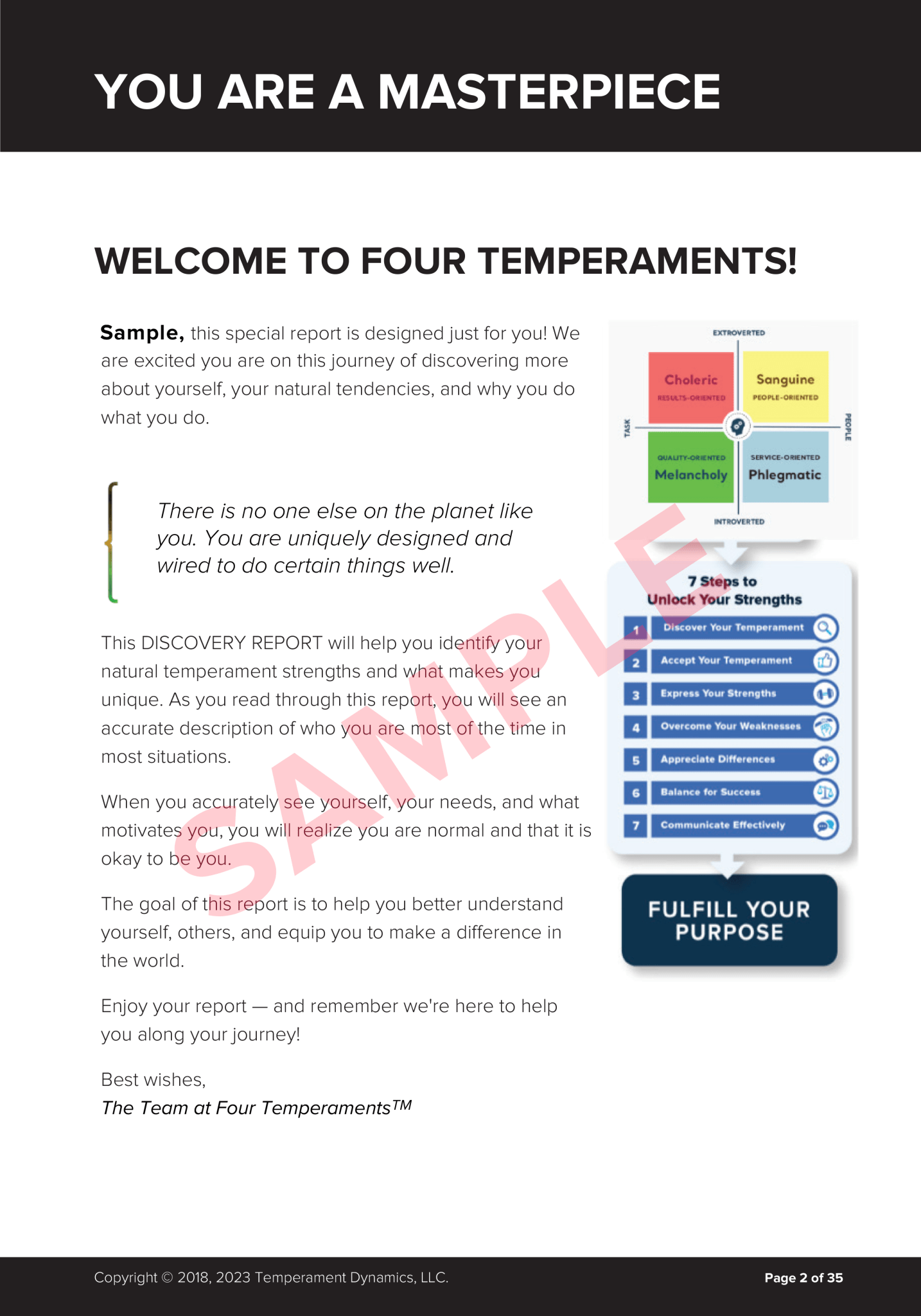 Sample Report: Uncover Your Temperament with Our Assessment - The Four ...
